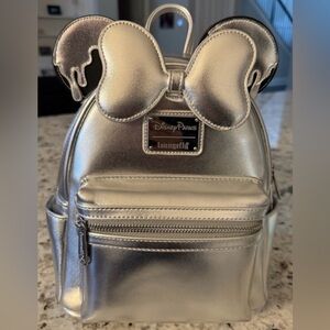 Loungefly Disney Platinum 100 Celebration Mini **BACKPACK** New w/ Tags & Charm